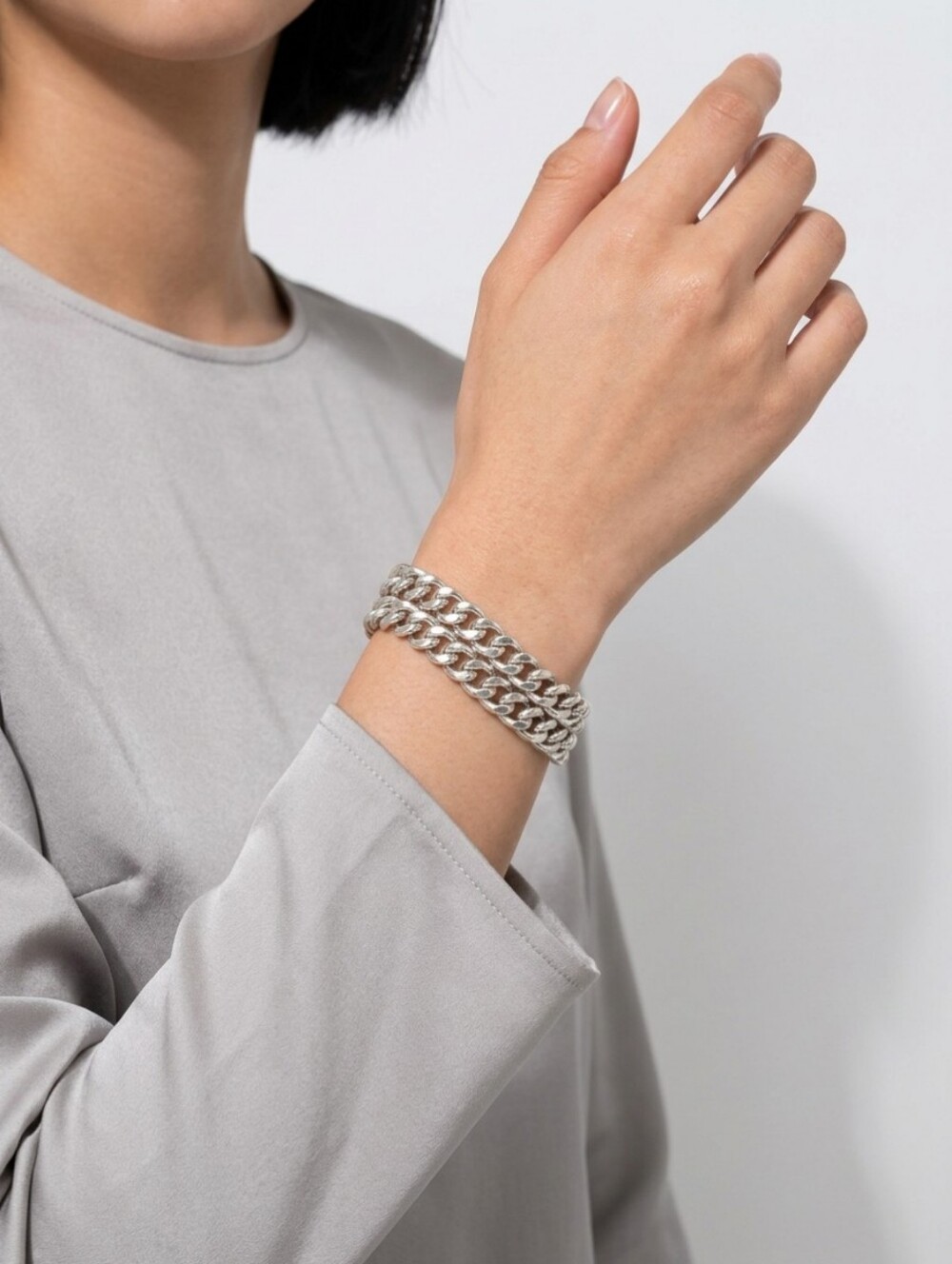 Vintage Sterling Silver Ralph Lauren Double Chain Bracelet